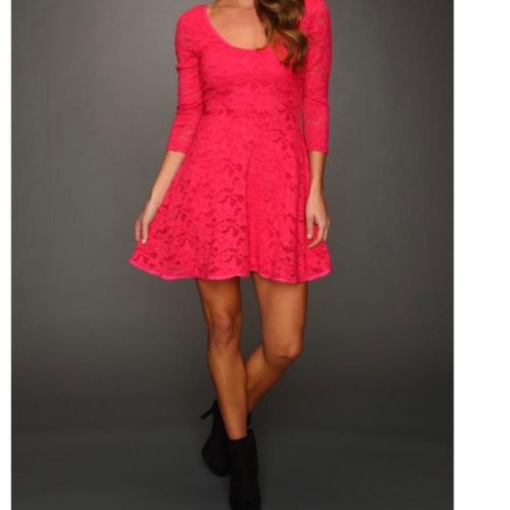 Free People Pink Lace Dress